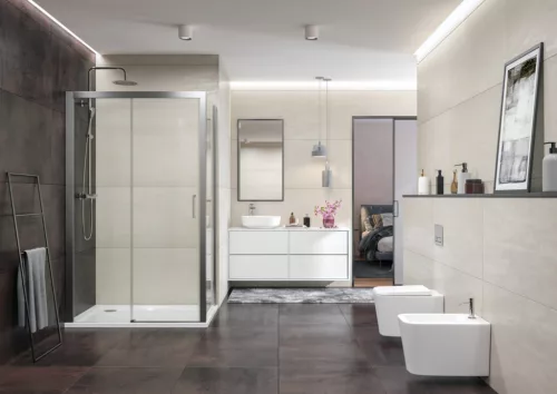 Zuhanykabin, Aquatek DYNAMIC R33 120x90 balos króm+grape üveg