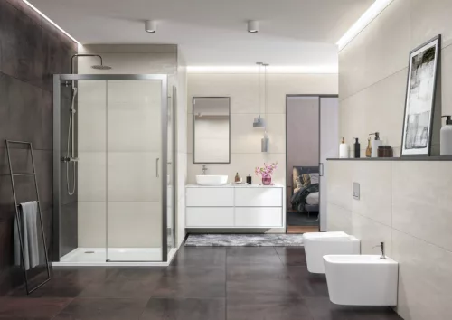 Zuhanykabin, Aquatek DYNAMIC R33 120x90 jobbos króm+grape üveg