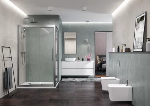 Zuhanykabin, Aquatek DYNAMIC R34 120x90 balos króm+frost üveg