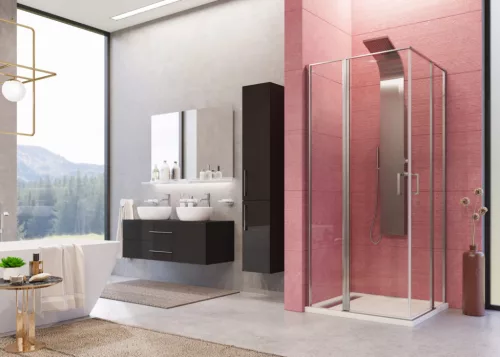 Zuhanykabin, Aquatek YES A4 90x90 króm+átlátszó üveg