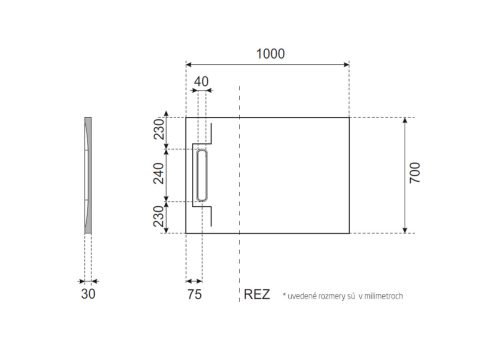 Zuhanytálca, Aquatek River szögletes zuhanytálca 100x70 fehér