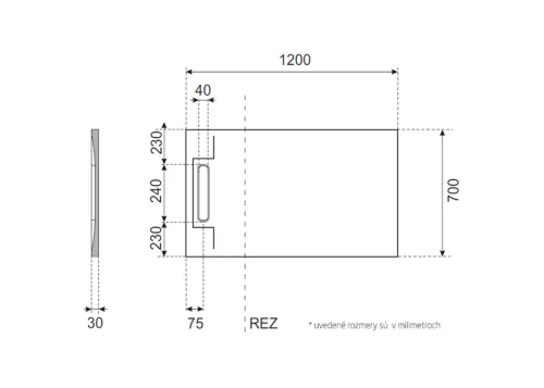 Zuhanytálca, Aquatek River szögletes zuhanytálca 120x70 fehér