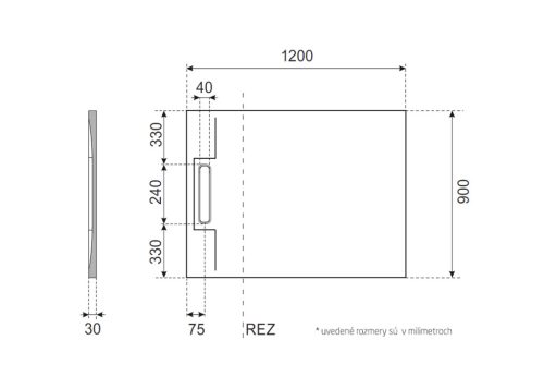 Zuhanytálca, Aquatek River szögletes zuhanytálca 120x90 fehér