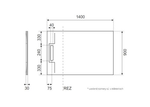 Zuhanytálca, Aquatek River szögletes zuhanytálca 140x90 fehér