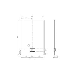   Zuhanytálca, Aquatek SMC Rock szögletes zuhanytálca 140x80
