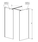 Walk-in, Radaway Modo X III Walk-in zuhanyfal 90x140 átlátszó