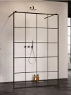 Walk-in, Radaway Modo New Black I Factory Walk-in fekete zuhanyfal 130 átlátszó