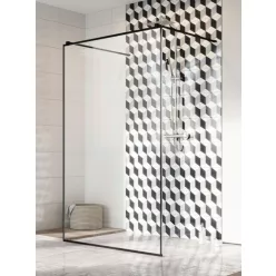   Walk-in, Radaway Modo New Black I Frame Walk-in fekete zuhanyfal 140 átlátszó