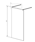 Walk-in, Radaway Modo New Black I Frame Walk-in fekete zuhanyfal 140 átlátszó