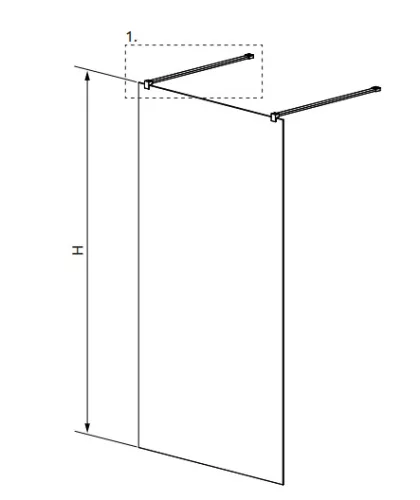 Walk-in, Radaway Modo New Black I Frame Walk-in fekete zuhanyfal 150 átlátszó