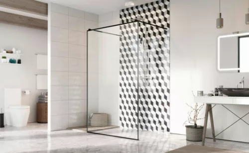 Walk-in, Radaway Modo X Black I Frame Walk-in fekete zuhanyfal 120 átlátszó