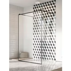   Walk-in, Radaway Modo X Black I Frame Walk-in fekete zuhanyfal 150 átlátszó