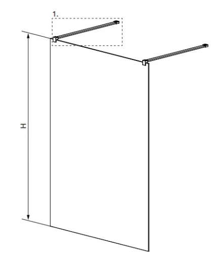 Walk-in, Radaway Modo X Black I Frame Walk-in fekete zuhanyfal 150 átlátszó
