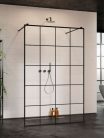 Walk-in, Radaway Modo X Black I Factory Walk-in fekete zuhanyfal 130 átlátszó