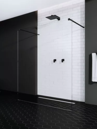 Walk-in, Radaway Modo X Black I Walk-in fekete zuhanyfal 150 átlátszó