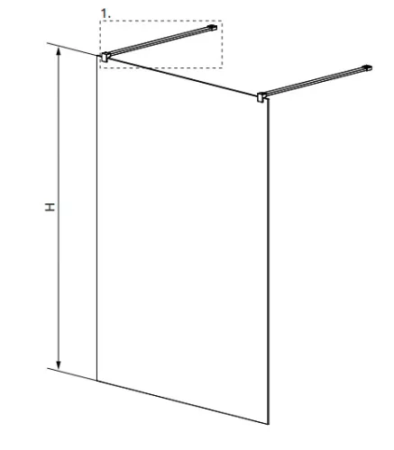 Walk-in, Radaway Modo X Black I Walk-in fekete zuhanyfal 150 átlátszó