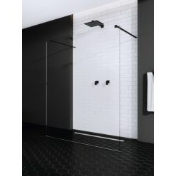   Walk-in, Radaway Modo X Black I Walk-in fekete zuhanyfal 160 átlátszó