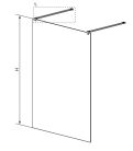 Walk-in, Radaway Modo X Black I Walk-in fekete zuhanyfal 160 átlátszó