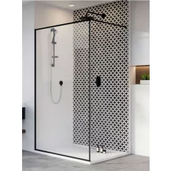   Walk-in, Radaway Modo New Black II Frame Walk-in fekete zuhanyfal 115 átlátszó