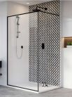 Walk-in, Radaway Modo New Black II Frame Walk-in fekete zuhanyfal 120 átlátszó