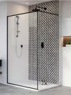 Walk-in, Radaway Modo New Black II Frame Walk-in fekete zuhanyfal 140 átlátszó