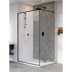   Walk-in, Radaway Modo X Black II Frame Walk-in fekete zuhanyfal 140 átlátszó