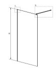 Walk-in, Radaway Modo X Black II Frame Walk-in fekete zuhanyfal 140 átlátszó