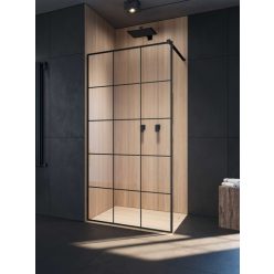   Walk-in, Radaway Modo X Black II Factory Walk-in fekete zuhanyfal 65 átlátszó