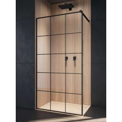   Walk-in, Radaway Modo New Black II Factory Walk-in fekete zuhanyfal 105 átlátszó
