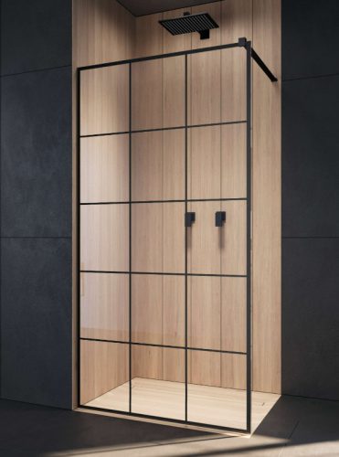 Walk-in, Radaway Modo New Black II Factory Walk-in fekete zuhanyfal 105 átlátszó
