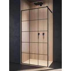   Walk-in, Radaway Modo New Black II Factory Walk-in fekete zuhanyfal 150 átlátszó