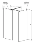 Walk-in, Radaway Modo X Black III Frame Walk-in fekete zuhanyfal 90x140 átlátszó