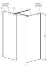 Walk-in, Radaway Modo X Black III Factory Walk-in fekete zuhanyfal 90x90 átlátszó