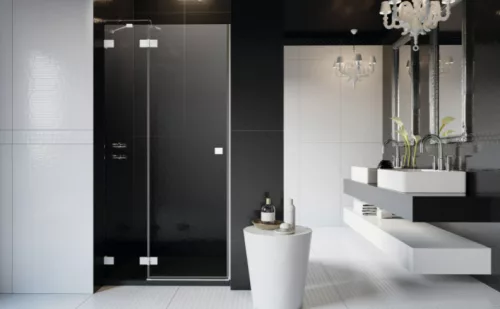 Zuhanyajtó, Radaway Essenza Pro White DWJ fehér zuhanyajtó 100 átlátszó balos