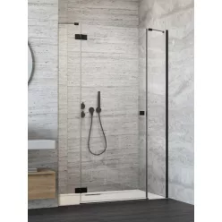   Zuhanyajtó, Radaway Essenza Black DWJS fekete zuhanyajtó 120 átlátszó balos