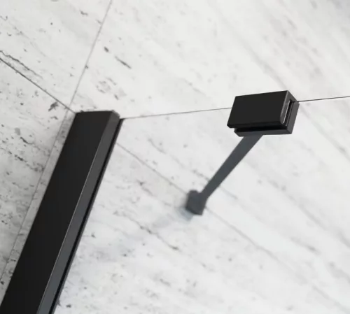 Zuhanyajtó, Radaway Essenza Black DWJS fekete zuhanyajtó 120 átlátszó balos