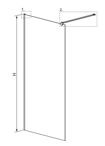 Walk-in, Radaway Nes Walk-in II zuhanyfal 70 átlátszó