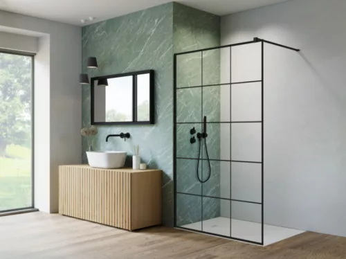 Walk-in, Radaway Nes Black Walk-in II Factory fekete zuhanyfal 110 átlátszó