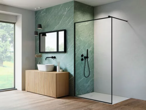 Walk-in, Radaway Nes Black Walk-in II Frame fekete zuhanyfal 90 átlátszó