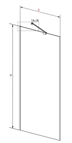 Kádparaván, Radaway Modo New Black PNJ fekete kádparaván 60 átlátszó