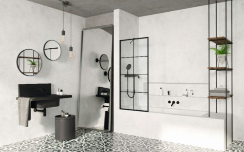 Kádparaván, Radaway Modo New Black PNJ fekete kádparaván 60 átlátszó