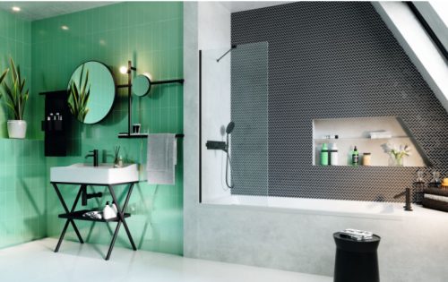 Kádparaván, Radaway Modo New Black PNJ fekete kádparaván 60 átlátszó