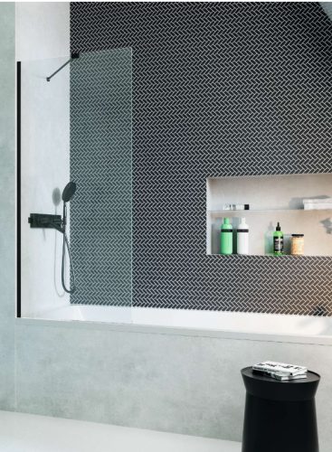 Kádparaván, Radaway Modo New Black PNJ fekete kádparaván 60 átlátszó