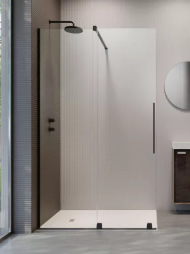 Walk-in, Radaway Furo Black Walk-in fekete zuhanyfal 80 átlátszó balos