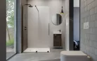 Walk-in, Radaway Furo Black Walk-in fekete zuhanyfal 80 átlátszó jobbos