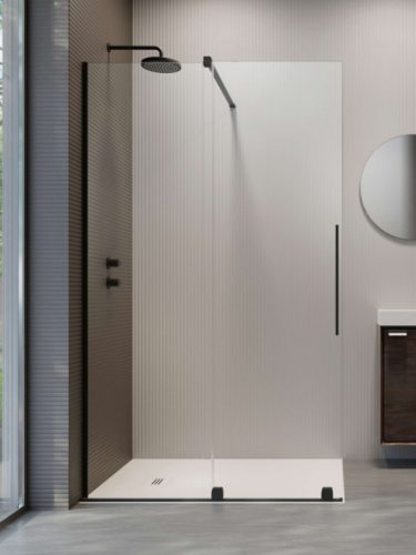 Walk-in, Radaway Furo Black Walk-in fekete zuhanyfal 90 átlátszó balos
