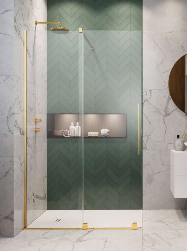 Walk-in, Radaway Furo Gold Walk-in arany zuhanyfal 80 átlátszó balos