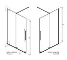 Walk-in, Radaway Furo Gold Walk-in arany zuhanyfal 80 átlátszó balos
