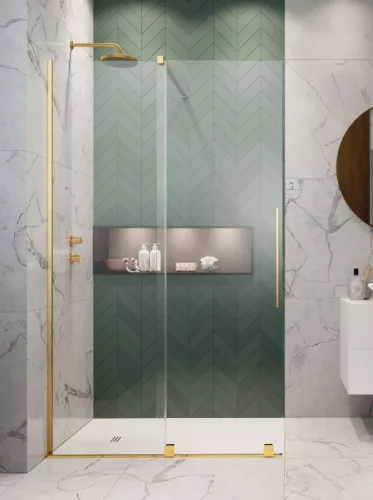 Walk-in, Radaway Furo Gold Walk-in arany zuhanyfal 90 átlátszó jobbos