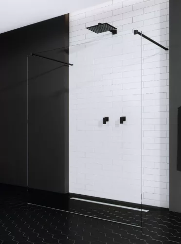 Walk-in, Radaway Modo New Black I Walk-in fekete zuhanyfal 140 átlátszó